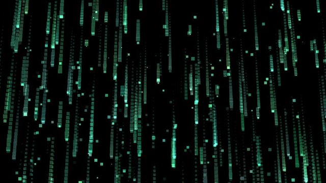Digital Rain 3D Looped footage