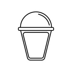 Coffee plastic container line style icon vector illustration design