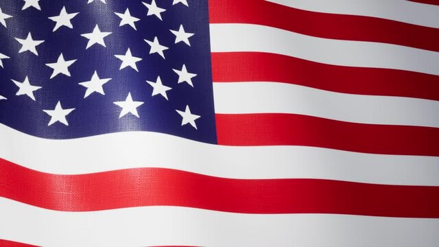 Flag of the United States of America waving in the wind - seamless loop animation 4K UHD 3840x2160 3d render animation