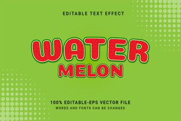 watermelon 3d text style effect