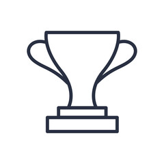 Success, Trophy and Award Related Vector Thin Line Icon. Achievement, business success cup symbol. Outline icon.
