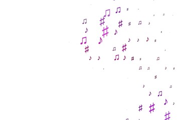 Light Purple vector texture with musical notes.