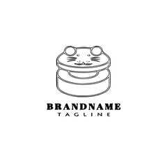 castanet logo cartoon design icon cute black isolated vector illustration
