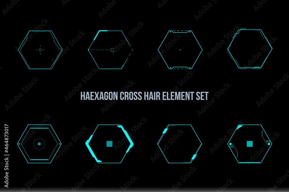 Poster hud technology futuristic hexagon scifi frame layout template for ui, game, infographic, information