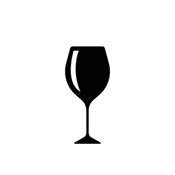 Wine glass  flat icon. Alcohol symbol. Silhouette Illustration Vector isolated 

