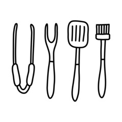 Doodle bbq utensils.