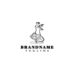 cute dance logo design template icon vector illustration