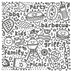 Poster with barbecue icons.