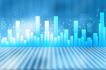 Fototapeta premium 2d illustration futuristic business background pattern graph concept 