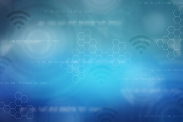 2d illustration wifi futuristic technology background

