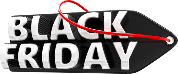 Black Friday 3D Label Render  isolated