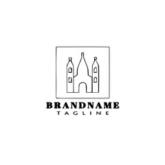 church cartoon logo template icon vector