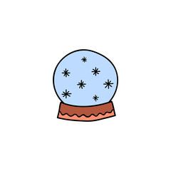 Hand drawn simple glass globe ball.