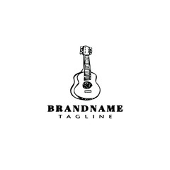 guitar logo cartoon black icon design isolated illustration