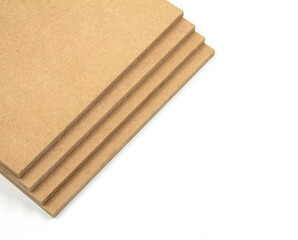 Raw MDF boards, first produced in the 1980s in Europe and America.