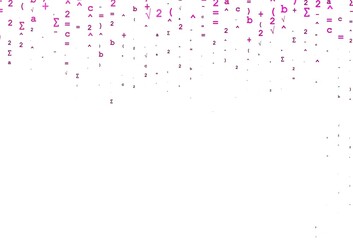 Light Pink vector backdrop with algebra elements.