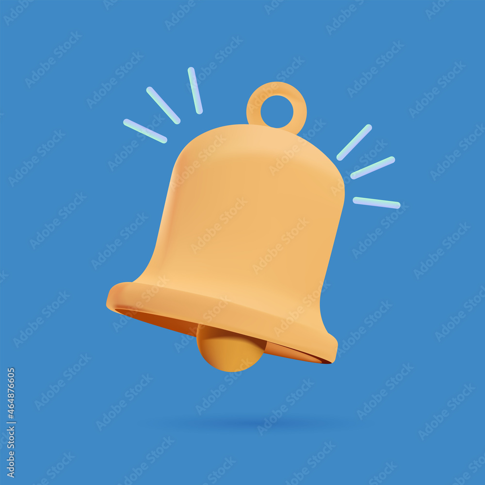 Aufkleber notification message bell icon alert and alarm icon. 3d vector illustration. 3d vector bell free to 