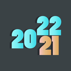 Vector illustrations the New Year 2022, the inscription New Year 2022 replaces 2021