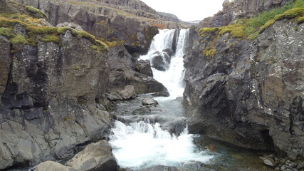 waterfall in the mountains