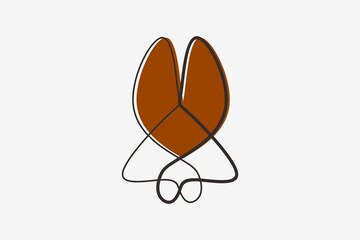 clean and minimalistic rose flower line logo