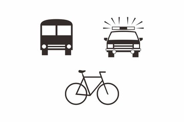 The black and white set logo includes bicycles, police and public transportation