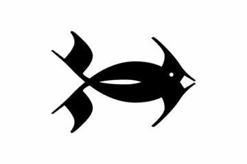 clean and minimalist black and white sea fish logo design