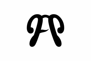 logo design initials A black and white clean and minimalist