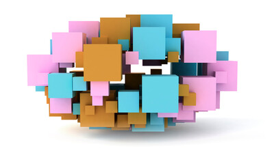 Abstract multi color cubes 