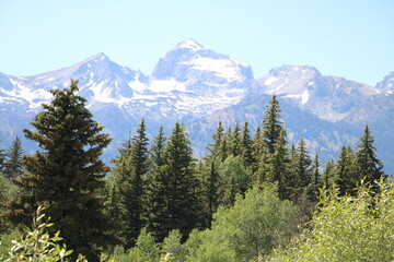 Teton Range from the visitor center at Grand Teton National Park, Wyoming