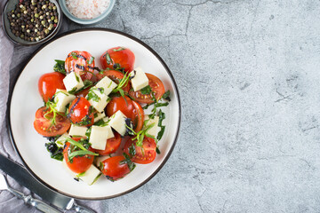 vegetable salad on a gray background