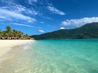 White sand beach with clear sea water at Thailand's Lipe island