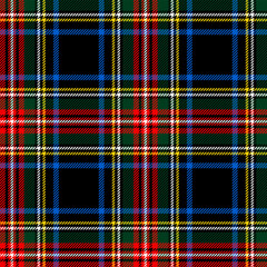 Scottish plaid, classic Stewart Black Modern tartan - 464882296