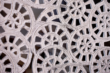 A view of abstract latin style wheels, as a background.