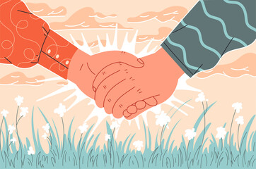 Close up of couple holding hands and walking.