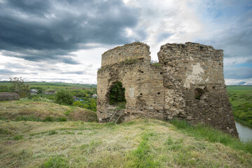 Fototapeta na wymiar Ruins of Zhvanets castle