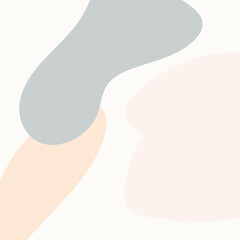 An abstract background image with rounded minimalistic shapes in muted colors. Vector illustration for print, postcard, poster, interior, textile.