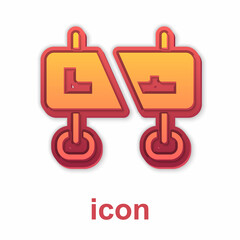 Gold Road traffic sign. Signpost icon isolated on white background. Pointer symbol. Isolated street information sign. Direction sign. Vector