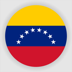 Venezuela Flat Rounded Country Flag button Icon
