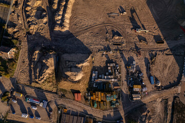 Aerial top down view on PUUR21 new housing construction project part of urban development in...