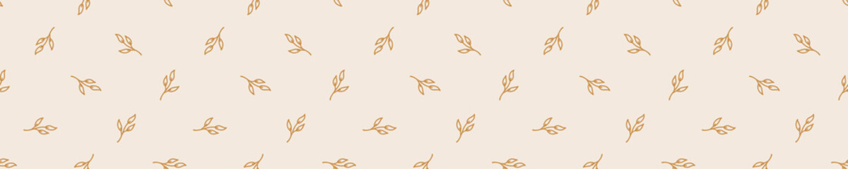 Seamless pattern with hand-drawn leaves
