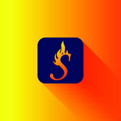 Fire S letter icon logo design