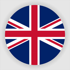 United Kingdom Flat Rounded Country Flag button Icon