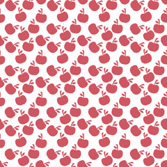 Watercolor seamless pattern with apples on the white background. Vector illustration. Hand drawn background.