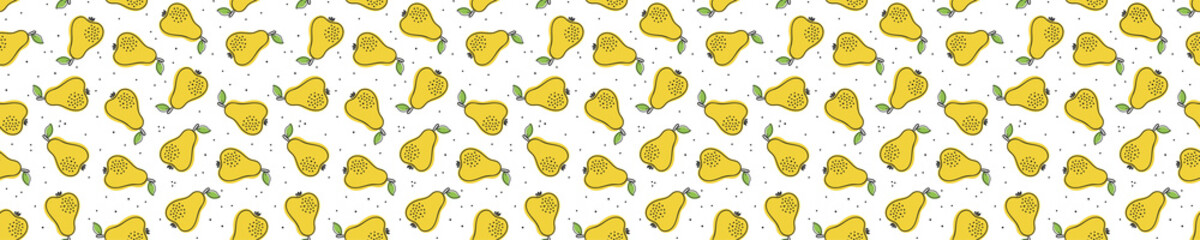 Seamless pattern with pears and dots
