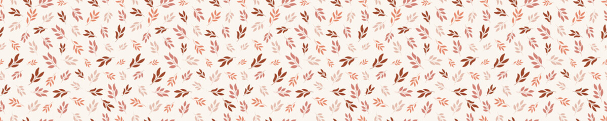 Fototapeta premium Seamless pattern with pink and brown plants