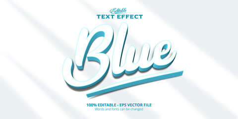 Editable text effect, Blue text