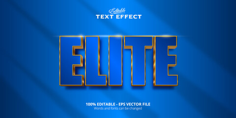 Editable text effect, Elite text - obrazy, fototapety, plakaty