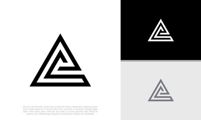 Initials E logo design. Initial Letter Logo. Innovative high tech logo template.