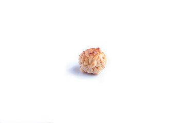 Panellets, traditional Catalan dessert made of almonds, potatoes, sugar and covered with pine nuts.