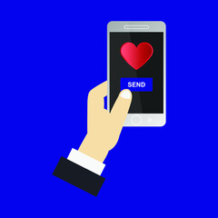 Send heart on smartphone